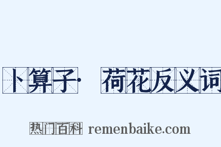 卜算子·荷花反义词是什么意思的图片